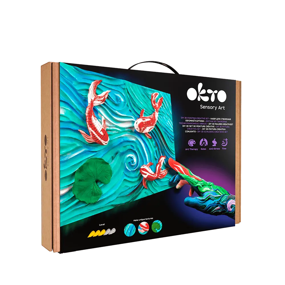 3D PICTURES Famous Masterpieces DIY 3D painting creative set ”Koi Carps”