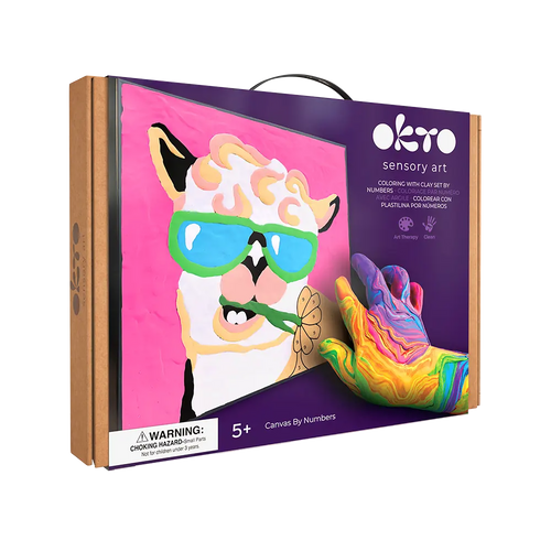 Coloring with clay set by numbers Lama