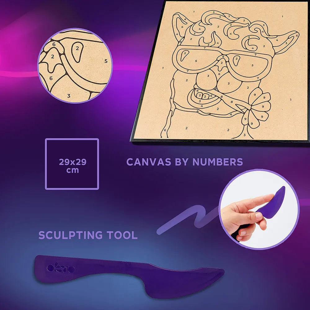Coloring with clay set by numbers Lama