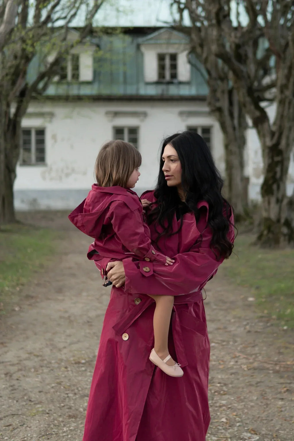 Trenchcoat für Kinder - Bordeauxrot - Baumwolle