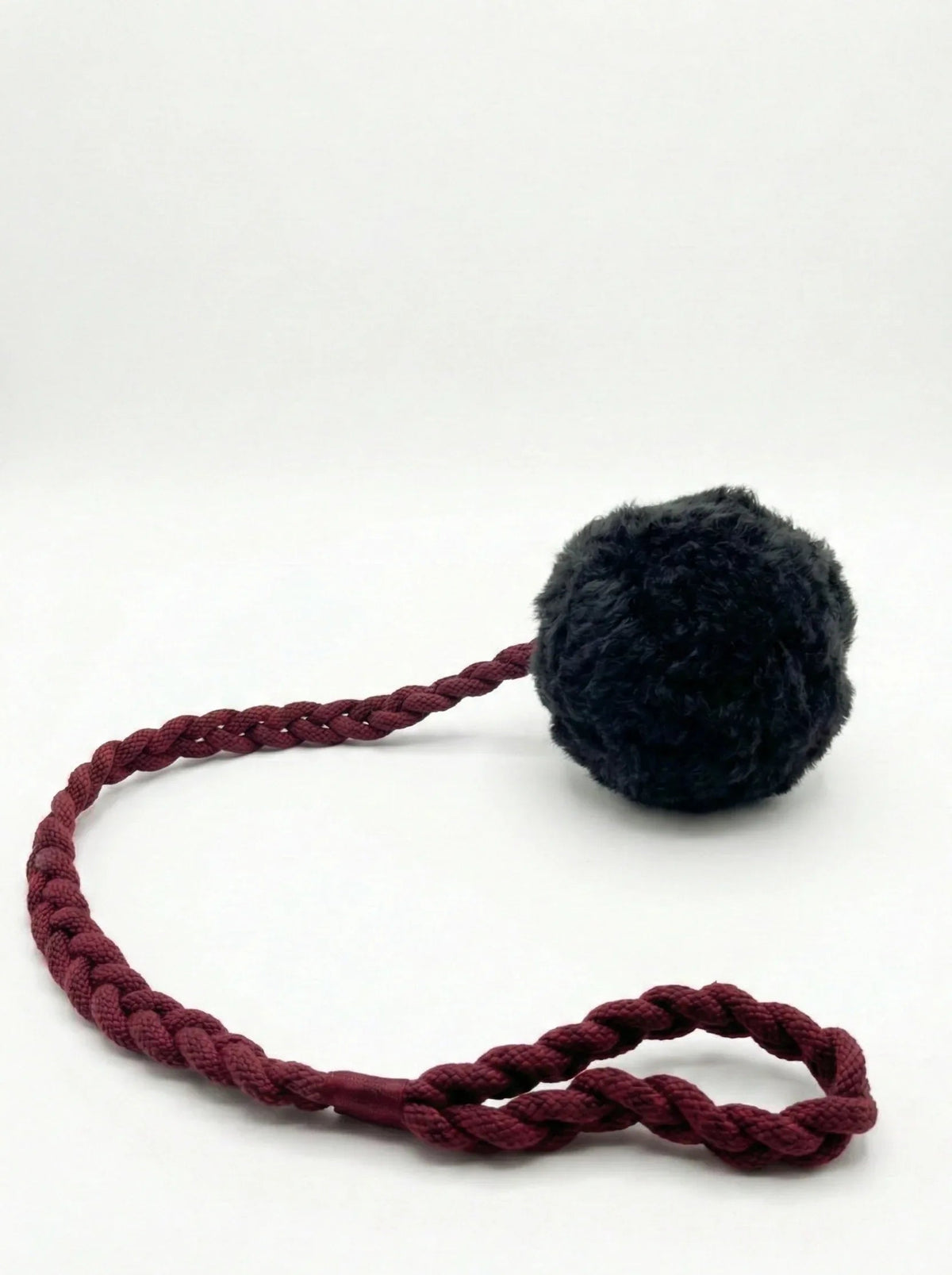Wool Pom Tug Toy - Black