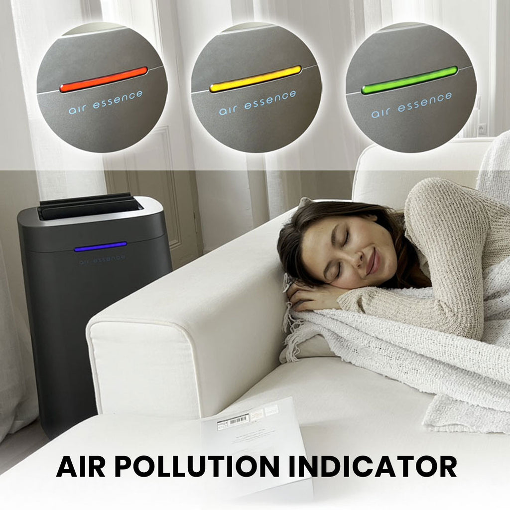 Air Essence™ Eco Plasma LCD ESP Graphene Air Purifier, 60m² Coverage, Non-consumable Graphene ESP Filter, UVC Sterilizer, Grey
